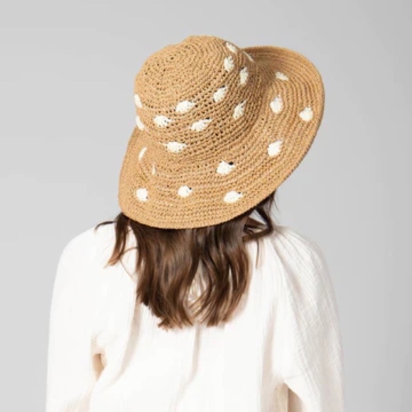 NWT Anthropologie Crochet Polk-A-Dot Bucket Hat - Picture 3 of 6